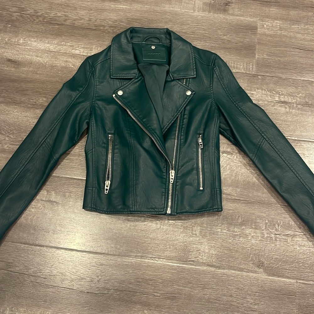 Blanknyc green leather jacket